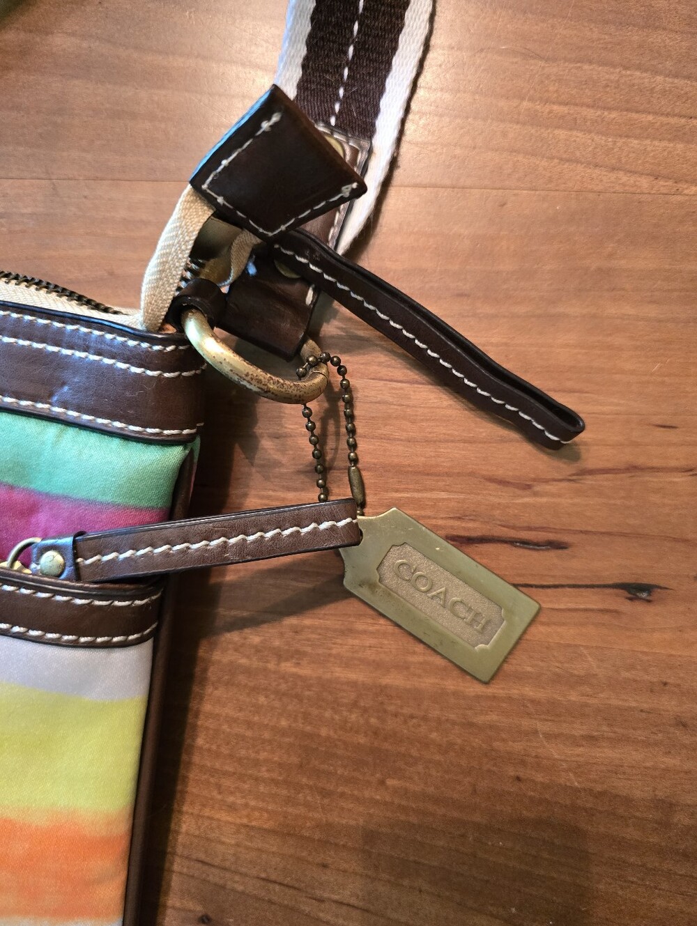 NWOT Vintage Coach Hampton Watercolor Stripe Crossbody Swingpack - Picture 9 of 10